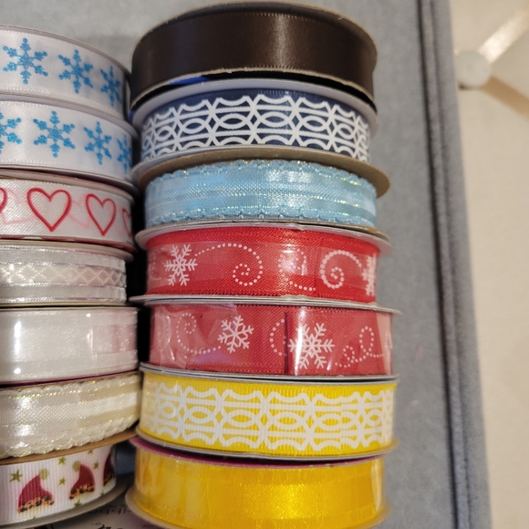 Mix Ribbon 5/8 in Sheer Grosgrain Satin Organza - 62 yards - Picture 3 of 4